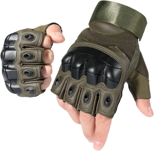 Vista 7 de WTACTFUL - Guantes tácticos sin dedos para moto, motocicleta, ciclismo, escalada, senderismo, caza
