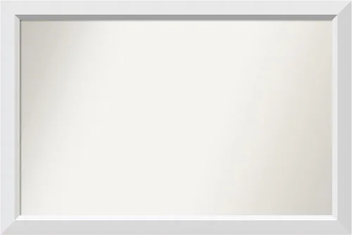 Vista 143 de Amanti Art Espejo de baño blanco para sobre el fregadero, 24 x 26 pulgadas, espejo rectangular blanco y blanco, marco de madera contemporáneo