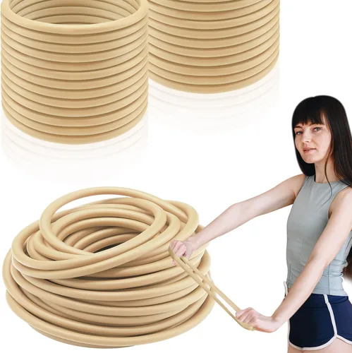 Vista 10 de 1 Rollo Tubos de Resistencia Tubo Elástico de Látex 50ft Bandas de Ejercicio Tubo de Ejercicio para Terapia Física, Pilates de Tren Inferior