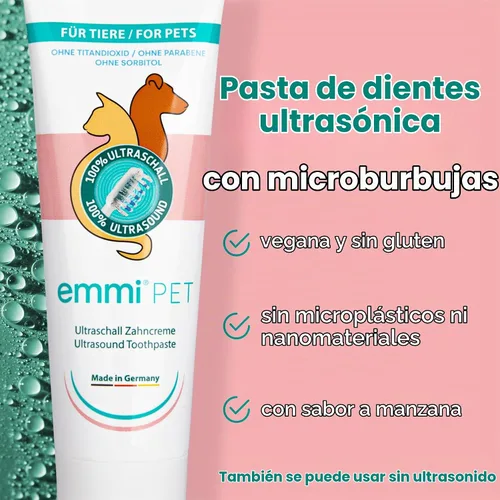 Vista 4 de Emmi-pet Pasta dental ultrasónica con nano-burbujas (nueva formulación extra suave, vegana, sin parabenos)