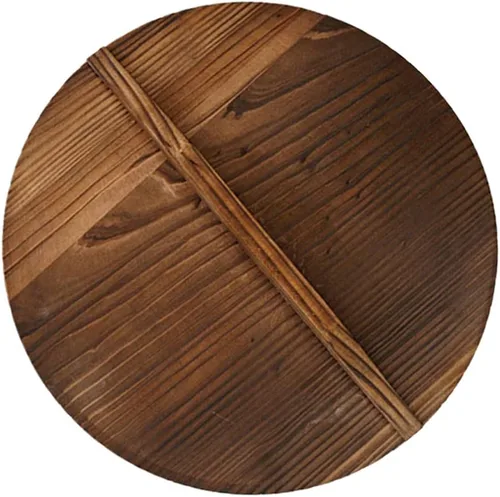 Vista 10 de ERINGOGO Tapa de madera para wok de 12.5 pulgadas, cubierta de sartén de madera natural con mango ergonómico, tapa de olla de cocina
