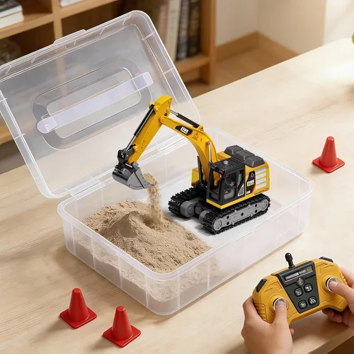 Vista 7 de 1/64 mini camión volquete de RC, mini juguete de la construcción