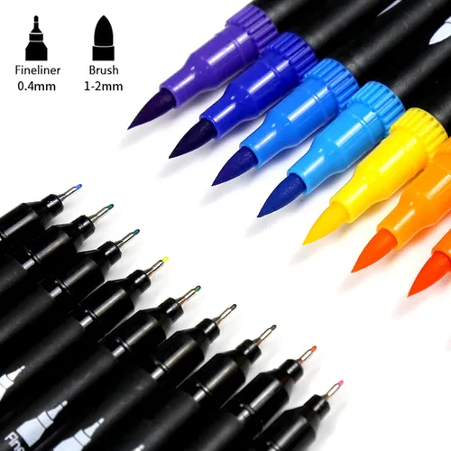 Vista 4 de SMOOTHERPRO 36 rotuladores duales, rotulador de arte de punta fina, bolígrafo de color de doble punta para adultos, tarjetas de felicitación