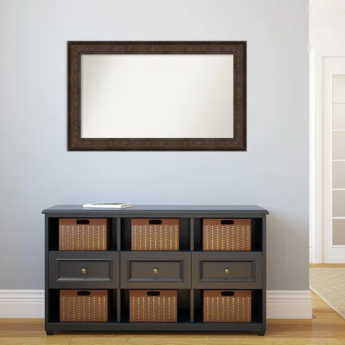 Vista 488 de Amanti Art Espejo de pared personalizado no biselado (25 x 25 pulgadas), marco de bronce acentuado, varios tamaños personalizados, espejo de baño