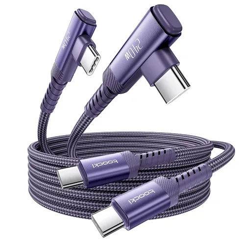 Vista 9 de Cable USB C [Paquete de 2, 1 mt] Carga rápida de 240 W tipo C, cable USB 2.0 trenzado de nylon para iPhone 17 16 15 Pro Plus Pro Max Air, iPad Pro