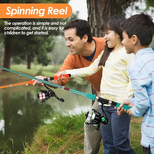 Vista 11 de Telescopic Fishing Pole Set with Spinning Reel Lure Hook Storage Bag