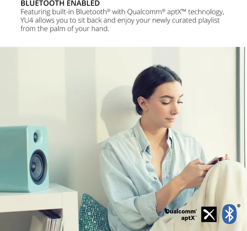 Vista 6 de Kanto YU4GW Altavoces alimentados con Bluetooth y preamplificador de phono incorporado Encendido y apagado automáticos Control remoto incluido