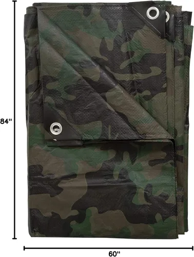 Vista 8 de Stansport Lona antidesgarros de servicio mediano de 5 x 7 pies - Camuflaje verde (T-57-C)