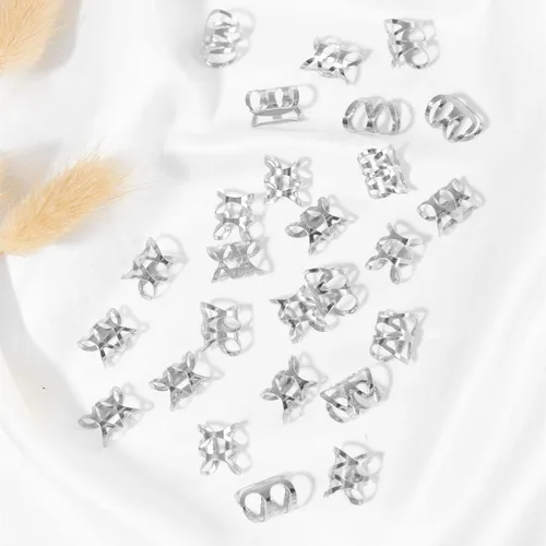 Vista 6 de NAISKA 50 piezas de joyería para rastas, anillos trenzados para el cabello, clips de temor, cerraduras de metal, joyería para trenzar el cabello