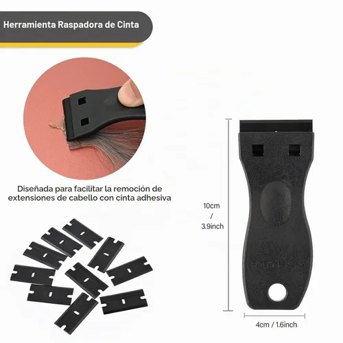 Vista 6 de Gomake Kit de herramientas de extensión de cabello con cinta adhesiva de superficie plana de acero inoxidable, pinzas de sujeción de sellado