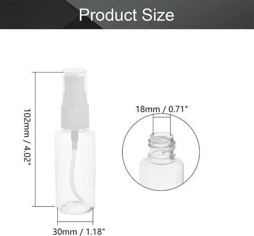 Vista 2 de Othmro 20 botellas de spray de 1.0 fl oz/1 oz, juego de mini botellas de viaje de plástico de niebla fina vacía, pequeños recipientes de líquidos