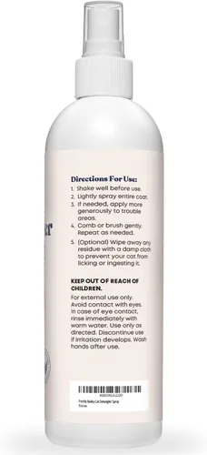 Vista 5 de Freshly Bailey Spray desenredante para gatos – Spray desenredante para mascotas – Desenredante natural y acondicionador sin enjuague para tu gato