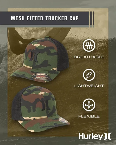 Vista 2 de Hurley Sombrero para hombre - Laguna Icon Mesh Fitted Trucker Cap
