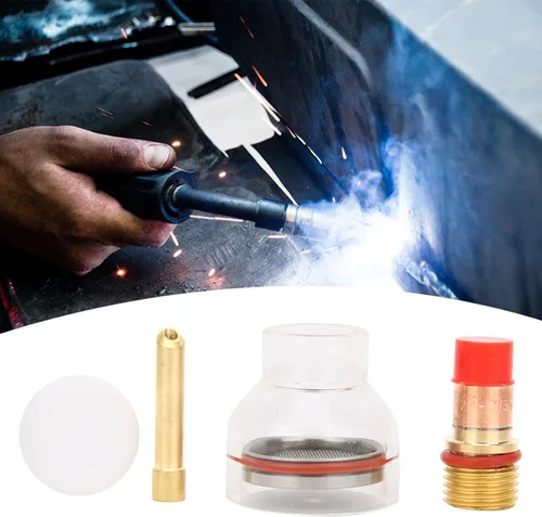 Vista 2 de Taza de vidrio de la antorcha, accesorios de la antorcha de soldadura, lente de gas, resistencia fuerte estabilidad resistencia a altas temperaturas