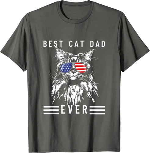 Vista 53 de Funny Maine Coon Cat Best Cat Dad Ever Funny Cat Maine Coon Camiseta, Negro, S