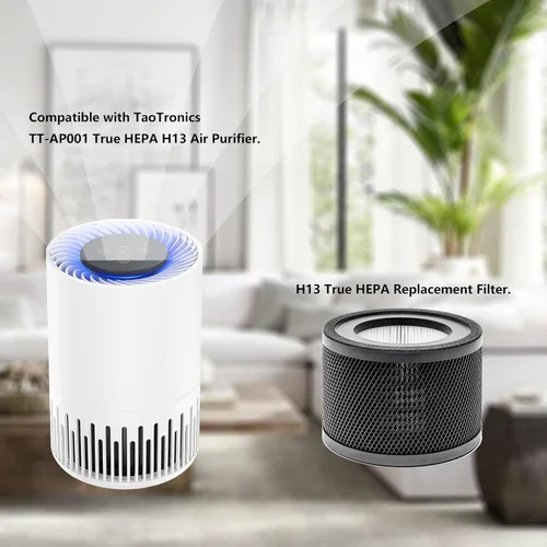 Vista 6 de TT-AP001 - Filtro de repuesto True HEPA, compatible con TaoTronics TT-AP001 y VAVA VA-EE014 purificador de aire, filtro HEPA verdadero H13 y filtro