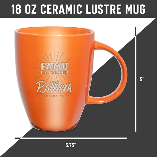 Vista 6 de Rico Industries - Taza de lustre cerámico con grabado láser de la NCAA de 18oz - Café-Té