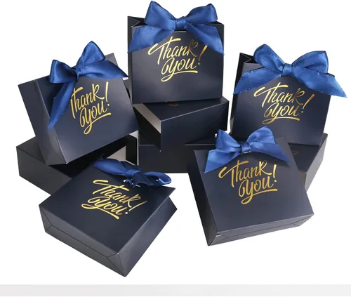Vista 8 de KPOSIYA Bolsas de regalo pequeñas, paquete de 50 bolsas pequeñas de agradecimiento de 4.5 x 1.8 x 3.9 pulgadas, bolsa de regalo para fiesta, cajas
