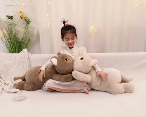 Vista 8 de YESGIRL Animales de peluche con peso de gato de 26.4 pulgadas, 5 libras, animal de peluche grande con peso, linda almohada de juguete de peluche