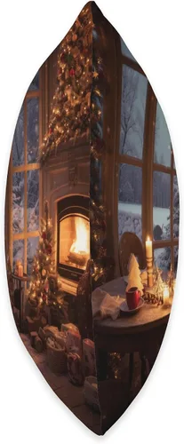 Vista 2 de Christmas Time Gift Ideas Cozy Christmas Time Holidays Fire Place - Almohada de 16 x 16 pulgadas, multicolor