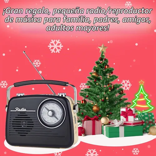 Vista 6 de Radios portátiles AM FM SW, receptor de transistor retro de recepción fuerte, altavoz Bluetooth, enchufe de corriente alterna en la pared, funciona