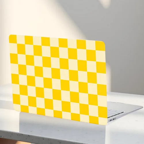 Vista 40 de Funda compatible con MacBook Air de 13 pulgadas (versión 2010-2017). Modelos: A1466 / A1369, funda rígida de piel crema texturizada a cuadros, sin