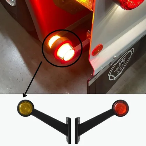 Vista 8 de Luces de marcador laterales de remolque, 4 marcadores laterales de goma, luz roja/ámbar, lámpara de contorno de 12 V para camión, caravana, Kenworth