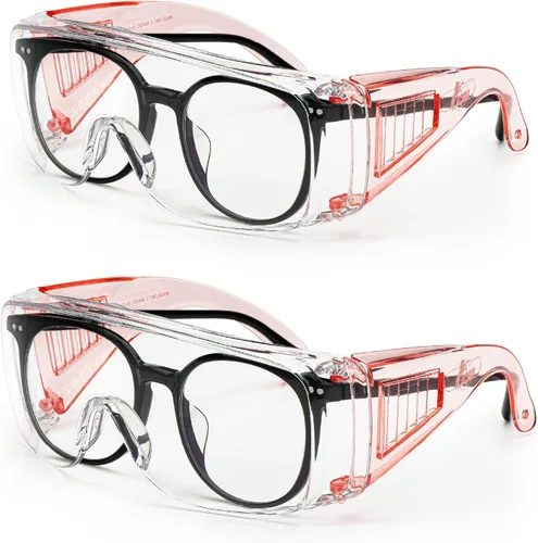 Vista 21 de UNCO - Gafas de seguridad sobre gafas, gafas protectoras, antiniebla, para trabajo, gafas de seguridad sobre gafas