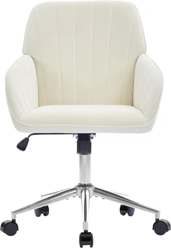 Vista 29 de YITAI Silla de escritorio giratoria de terciopelo de 360°, moderno sillón de oficina en casa con base dorada y ruedas para tocador, cómoda silla