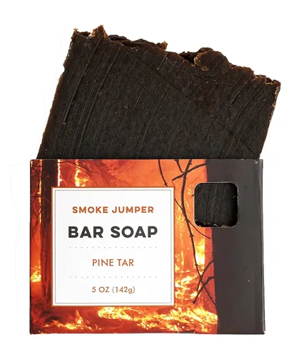 Vista 5 de Nature's Apothecary - Jabón de barra de humo (alquitrán de pino) - Jabón de castilla procesado en frío, ecológico, vegano, hipoalergénico