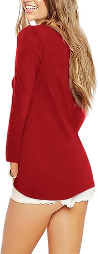Vista 2 de Beluring - Blusa de manga cortalarga con cuello redondo para mujer
