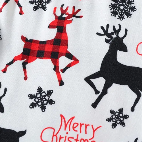 Vista 5 de Conjunto de ropa de Navidad de manga larga con vuelo y bufanda para niña pequeña, conjunto de ropa de Navidad