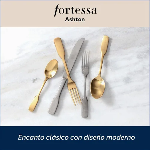 Vista 5 de FORTESSA Ashton - Cubiertos de acero inoxidable 18/10, ajuste de lugar de 5 piezas con cuchillo, tenedores y cucharas (servicio para 1), apto