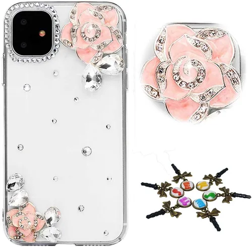 Vista 56 de Sparkle - Funda para teléfono compatible con Samsung Galaxy Z Flip 2 5G - Elegante - Funda 3D hecha a mano con diseño de diamantes de imitación