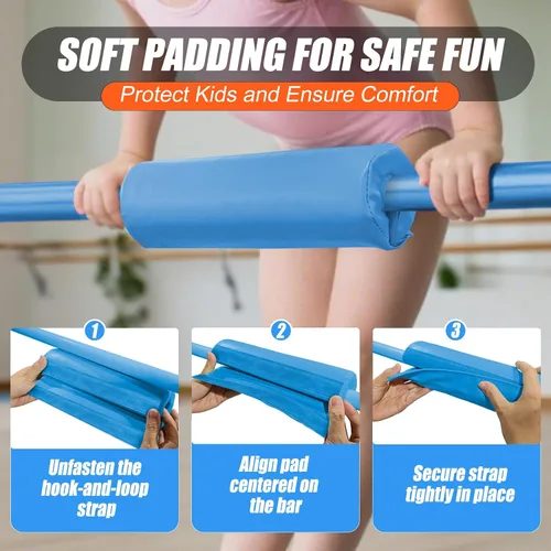 Vista 6 de Triclicks Barra de gimnasia plegable para niños, altura ajustable, barra de entrenamiento junior, barra de entrenamiento horizontal expandible