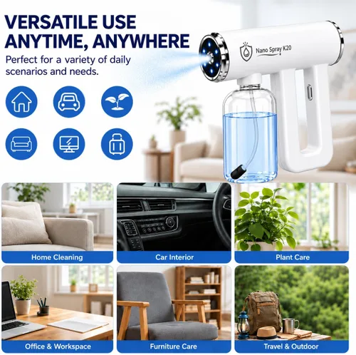 Vista 5 de Nano Mist Spray, pistola de pulverización nano inalámbrica de mano Blanco Ártico