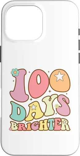 Vista 19 de 100 Days Brighter Happy 100th Day of School Groovy Kids Girl Case for iPhone XR