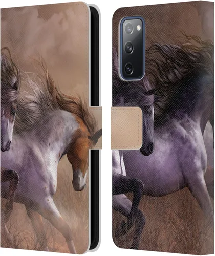 Vista 348 de Head Case Designs Officially Licensed Laurie Prindle A Morgan Christmas Western Stallion Leather Wallet Case Compatible with Samsung Galaxy A07 4G