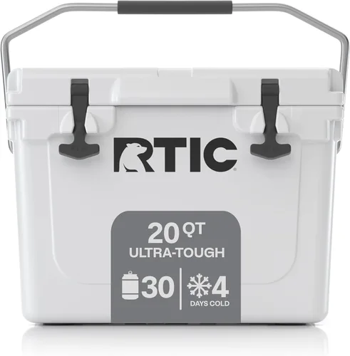 Vista 14 de RTIC Enfriador ultra resistente, caja de cofre de hielo aislada dura para playa, bebida, camping, picnic, pesca, barco, barbacoa Gris oscuro