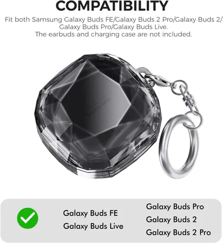 Vista 2 de AHASTYLE Compatible con Funda para Samsung Galaxy Buds FE (2023)/Galaxy Buds 2/Galaxy Buds Pro/Galaxy Buds Live Estuche rígido de PC