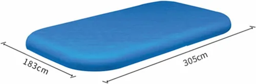 Vista 7 de Cubierta rectangular para piscina, 120 x 72 pulgadas, a prueba de polvo y lluvia para piscinas sobre el suelo (azul)