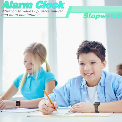 Vista 4 de Reloj de contador de pasos para niños, podómetro digital, reloj de pulsera con rastreador de fitness, reloj deportivo impermeable, para niños, niñas