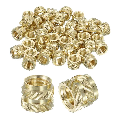 Vista 28 de uxcell Tuercas de inserción moleteadas, 100 piezas M1 x 1.5mm L x 2mm DE 3D Impresión de latón Tuercas de inserción roscadas hembras Insertos