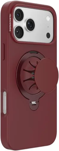 Vista 4 de PopSockets Funda para iPhone 17 Pro Max con MagSafe, color borgoña