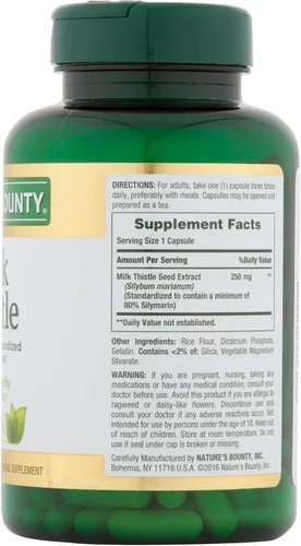 Vista 3 de Cardo mariano 250 mg cápsulas, 2 botellas (200 unidades)