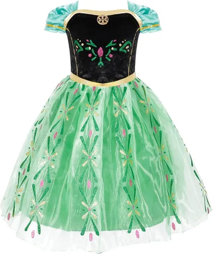 Vista 2 de LOEL Disfraces de princesa, disfraz de fiesta de cumpleaños, disfraz de cosplay para niñas pequeñas, 3-4T
