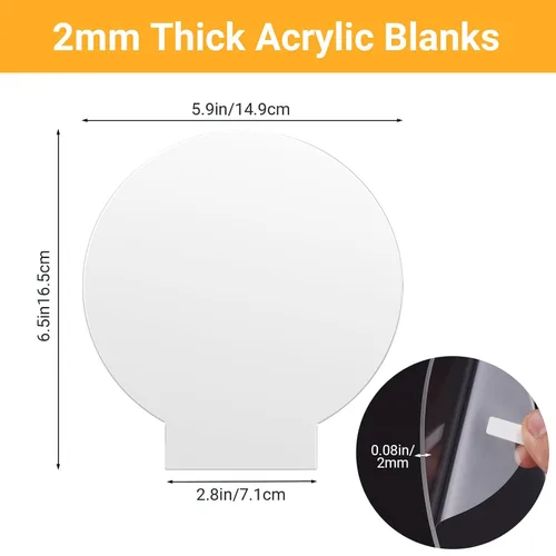 Vista 2 de Gartful 4 piezas de hojas acrílicas para base de luz, tablero de plexiglás transparente, panel de vidrio de plástico de 0.08" (2 mm) de grosor