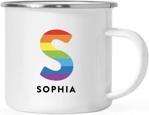 Vista 8 de Andaz Press Taza de café personalizada con monograma inicial, monograma bohemio, nombre personalizado, 11 onzas, taza de acero inoxidable de metal