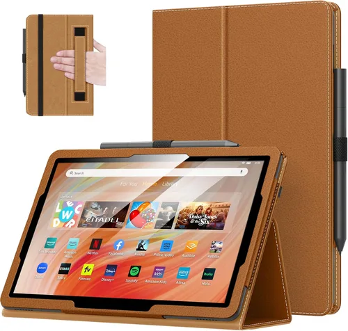 Vista 38 de MoKo - Funda para tablet Kindle Fire HD 10 y 10 Plus (11.ª generación, versión 2021), diseño delgado y plegable con función de encendido y apagado