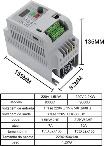 Vista 5 de for 380V/220V 2.2KW 11KW Economical VFD Variable Frequency Drive Converter Inverter Motor Speed Controller(11KW(15HP),220V)